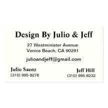 Diseño de Julio y de Jeff Tarjetas De Negocios