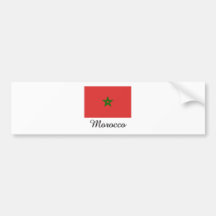 Diseño de la bandera de Marruecos Pegatina De Parachoque