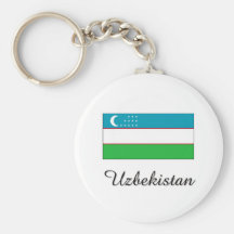 Diseño de la bandera de Uzbekistán Llavero Personalizado
