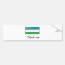 Diseño de la bandera de Uzbekistán Etiqueta De Parachoque