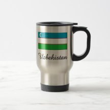 Diseño de la bandera de Uzbekistán Tazas De Café