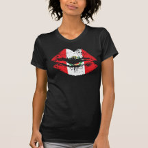 Diseño de la camiseta de los labios de Perú para l
