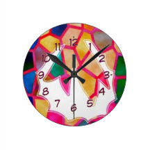 Diseño de la guirnalda del modelo del vitral relojes