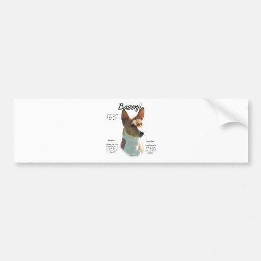 Diseño de la historia de Basenji (castaña) Etiqueta De Parachoque