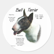 Diseño de la historia de bull terrier (coloreado) pegatinas  