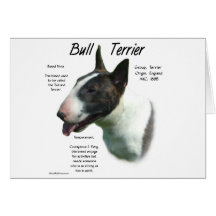 Diseño de la historia de bull terrier (coloreado) tarjeton
