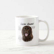 Diseño de la historia de cocker spaniel (brn) taza