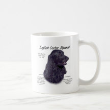 Diseño de la historia de cocker spaniel del inglés tazas de café