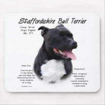 Diseño de la historia de Staffordshire bull terrie Alfombrillas De Ratones