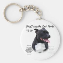 Diseño de la historia de Staffordshire bull terrie Llavero