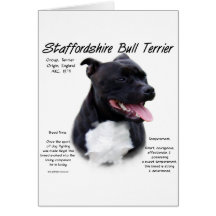 Diseño de la historia de Staffordshire bull terrie Felicitación