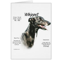 Diseño de la historia de Whippet Felicitaciones