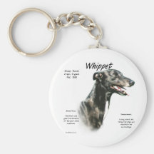 Diseño de la historia de Whippet Llaveros