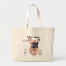 Diseño de la historia del dogo francés bolsa de mano