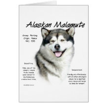 Diseño de la historia del Malamute de Alaska Felicitaciones