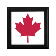 Diseño de la hoja de arce de la bandera de Canadá Caja De Regalo