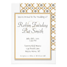 Diseño de la invitación del boda del Moorish - oro
