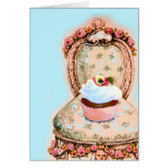 Diseño de la magdalena de la fiesta del té felicitaciones