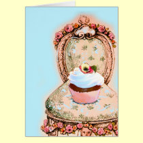 Diseño de la magdalena de la fiesta del té tarjetas
