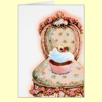 Diseño de la magdalena de la fiesta del té tarjetas