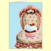 Diseño de la magdalena de la fiesta del té tarjetas