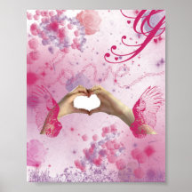 Diseño de la mano del amor impresiones