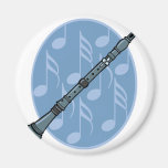 diseño de la nota de la música del clarinet imán de nevera