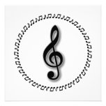 Diseño de la nota de la música del Clef agudo Comunicados Personales
