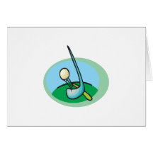 Diseño de la pelota de golf y del club felicitación