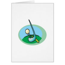 Diseño de la pelota de golf y del club tarjetón