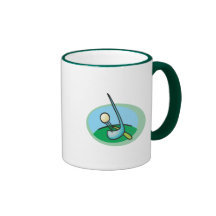Diseño de la pelota de golf y del club taza