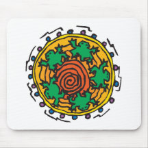 Diseño de la rana del reloj de sol tapetes de raton