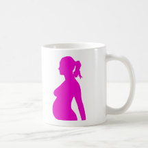 Diseño de la silueta del embarazo taza de café