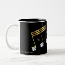 Diseño de la taza de la nota musical del diamante 