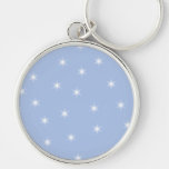 Diseño de las estrellas blancas y azules llavero personalizado