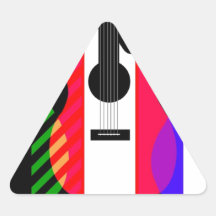 Diseño de las guitarras del arco iris calcomanías de trianguloes personalizadas