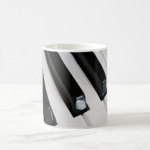 Diseño de las llaves del piano - negro y blanco tazas