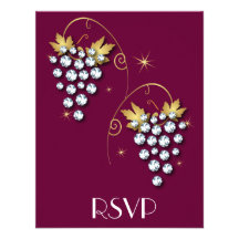 Diseño de las uvas de las invitaciones del diamant comunicados personales 