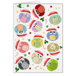 Diseño de los búhos del navidad felicitaciones