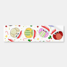 Diseño de los búhos del navidad pegatina de parachoque