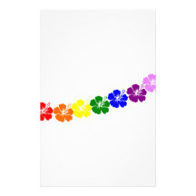 Diseño de los leus del hibisco del arco iris papelería