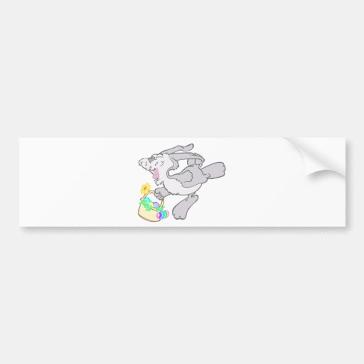 Diseño de lúpulo lindo del conejito de pascua etiqueta de parachoque