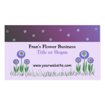 Diseño de negocio púrpura elegante de la flor tarjetas de visita