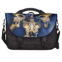 Diseño de oro del fractal del cráneo bolsas de portatil