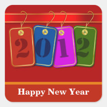 Diseño decorativo de las etiquetas del Año Nuevo 2
