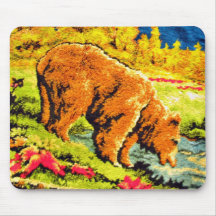 Diseño del bordado del oso alfombrillas de ratones