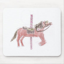 Diseño del caballo del carrusel tapetes de ratón