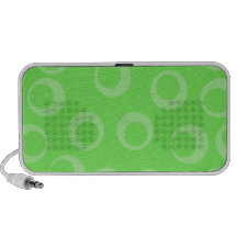 Diseño del círculo en verde. Modelo retro. Persona Notebook Altavoz