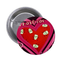 Diseño del corazón de los cráneos pin