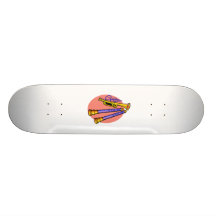 Diseño del cuerno y de dos instrumentos de instrum patineta personalizada